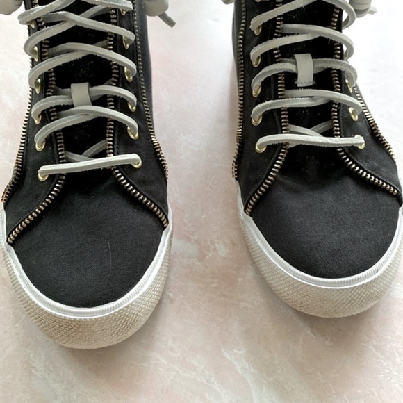 Sperry x Rebecca Minkoff Washed Canvas High Top Sneakers in Black 9.5 - Picture 4 of 15